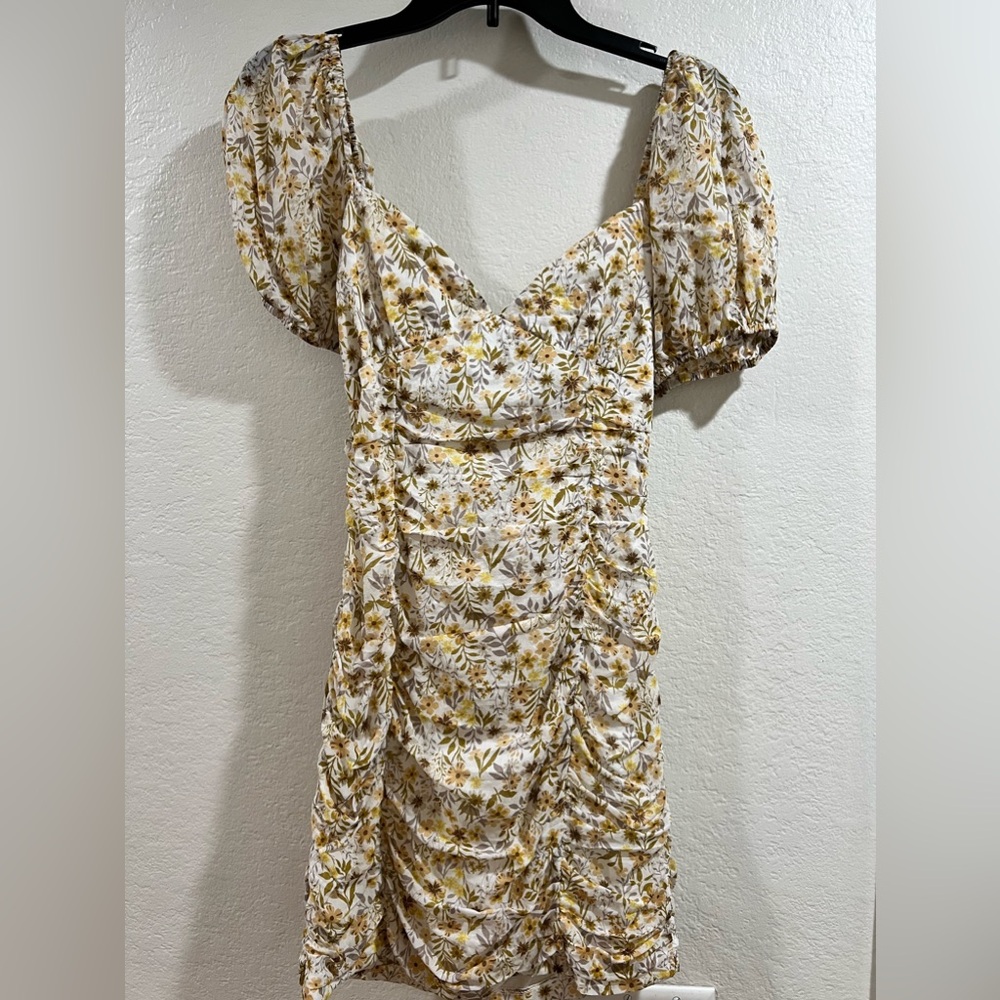 Yellow floral dress with Thai back